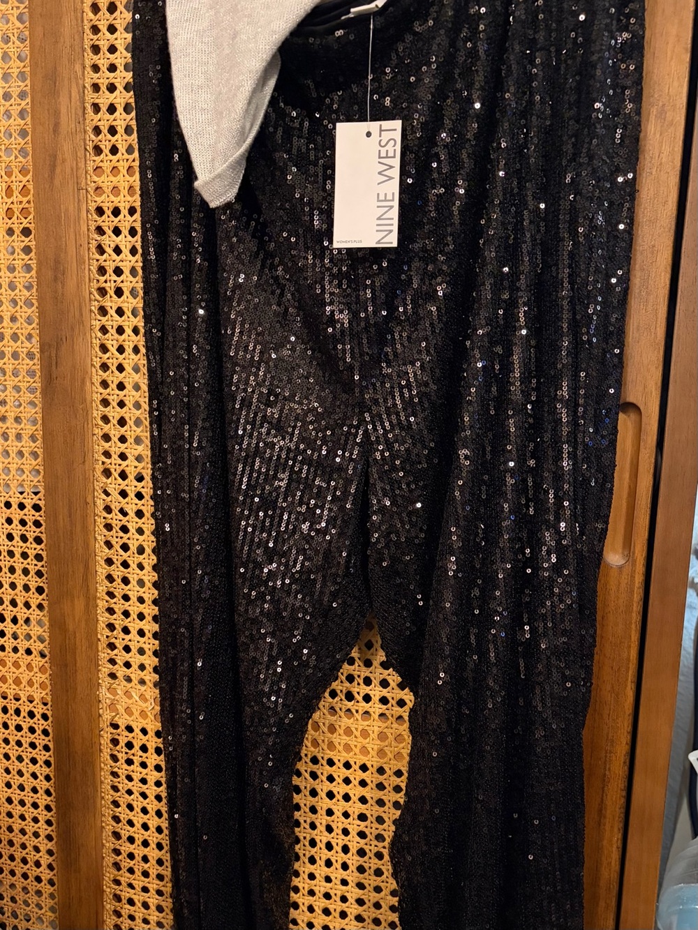 Nine West Black Sequin wide leg Pants